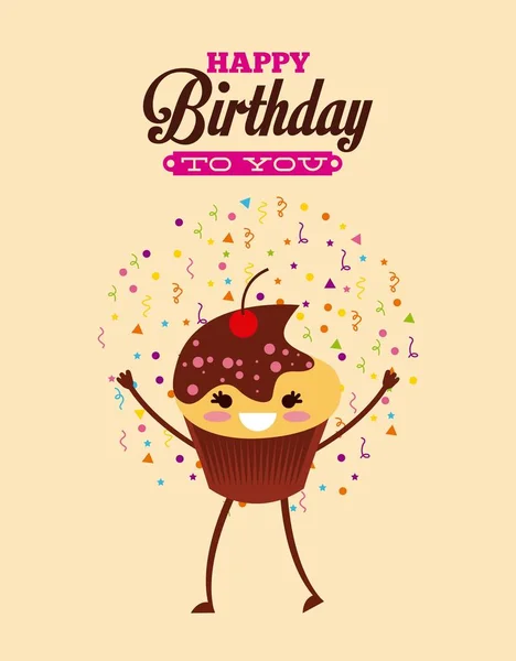 Tarjeta de cumpleaños feliz — Archivo Imágenes Vectoriales