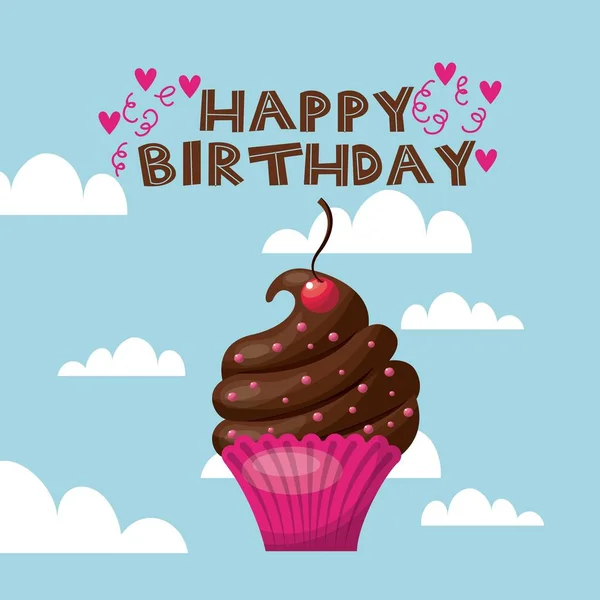 Tarjeta de cumpleaños feliz — Vector de stock