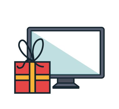 elektronik ticaret düz çizgi simgeler