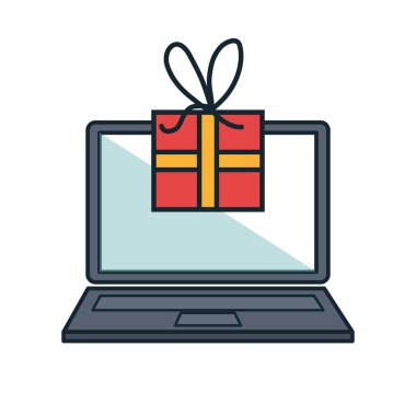 elektronik ticaret düz çizgi simgeler