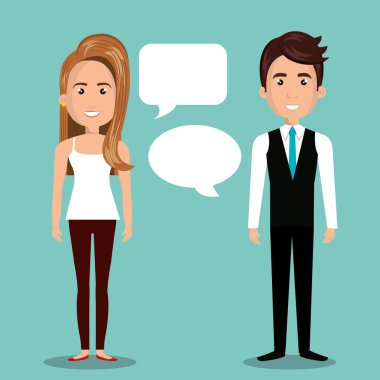 adam kadın izole kabarcık diyalog söz