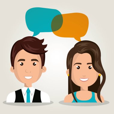 adam kadın izole kabarcık diyalog söz