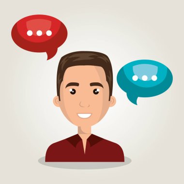 adam konuşma sohbet kabarcık izole