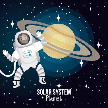 astronot çizgi film alanı izole