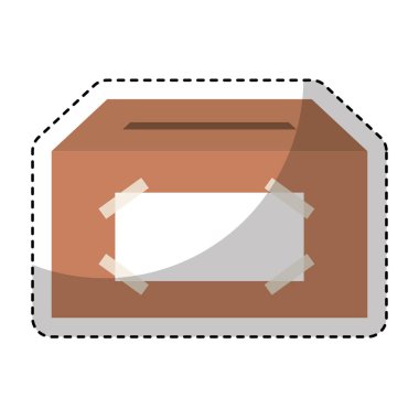 oy sandığı karton izole simgesi