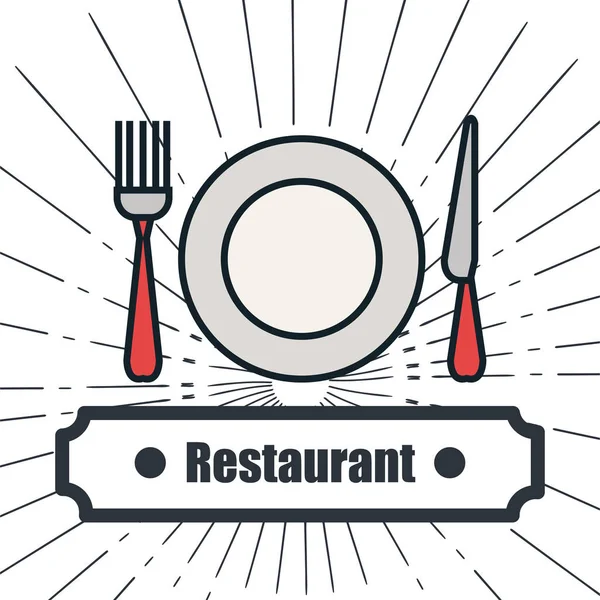 メニュー レストランおいしい料理線分離 — ストックベクタ