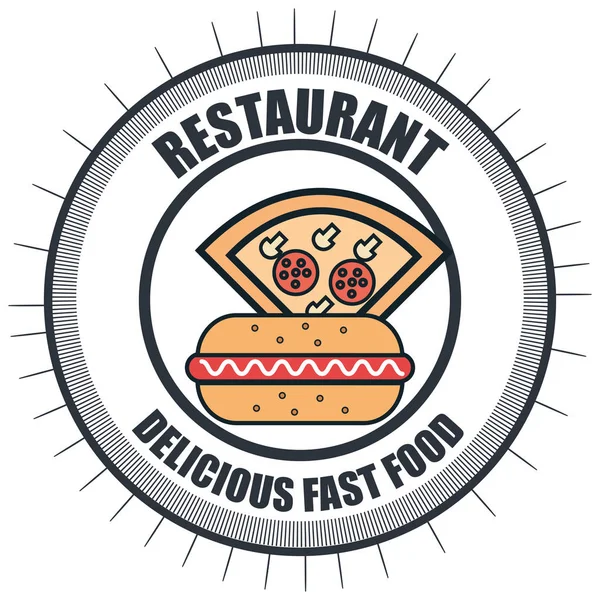 Menú de restaurante de comida rápida icono aislado — Archivo Imágenes Vectoriales