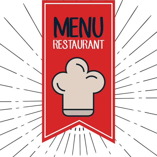 Menu restaurant délicieux ligne de nourriture isolé — Image vectorielle