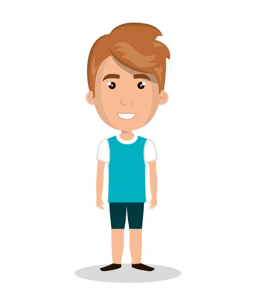 Boy cartoon kid isolerade — Stock vektor