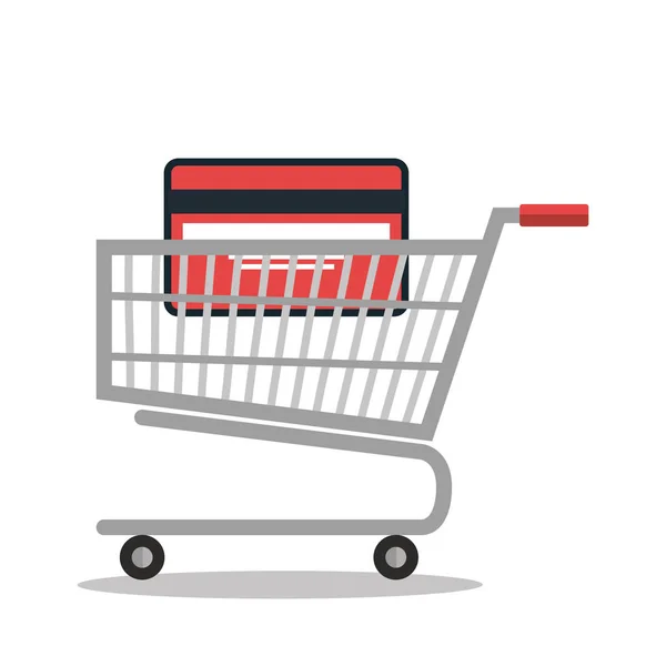 Compras en línea comercio electrónico aislado — Vector de stock