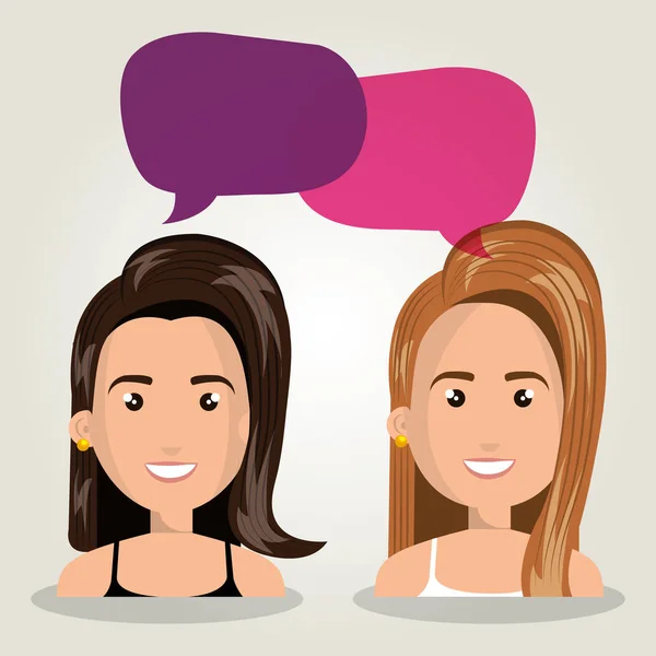 Vrouwen praten dialoog geïsoleerd — Stockvector