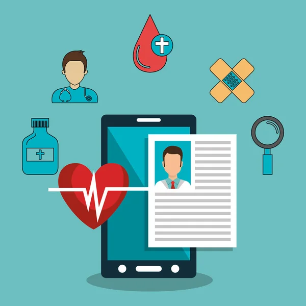 Set çevrimiçi hizmetler tıbbi izole — Stok Vektör
