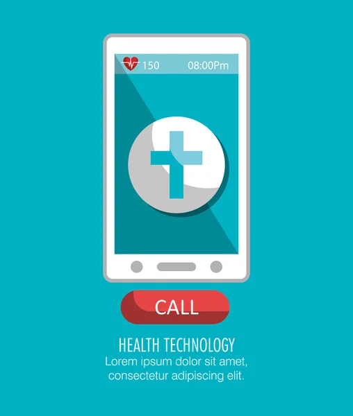 Teléfono inteligente servicios en línea médico aislado — Vector de stock