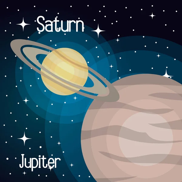 Astronomie-System Sonnenplaneten isoliert — Stockvektor