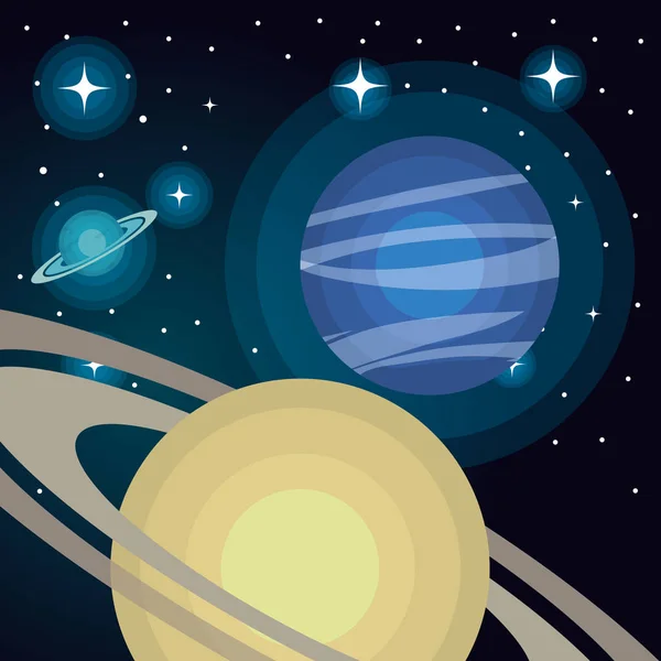 Sistema de astronomia planetas solares isolados — Vetor de Stock