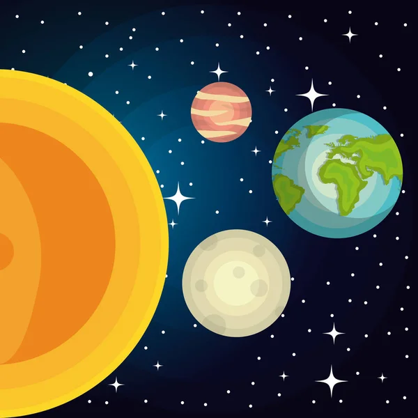 Sistema de astronomía planetas solares aislados — Archivo Imágenes Vectoriales