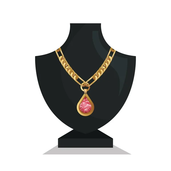 Icon mannequins jewelry necklace isolated — Stock Vector