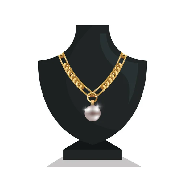 Icon mannequins jewelry necklace isolated — Stock Vector