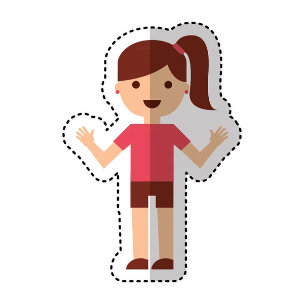 Giovane donna personaggio avatar — Vettoriale Stock