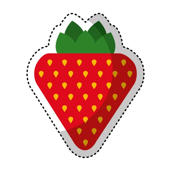 Икона рисования свежих фруктов клубники — стоковый вектор