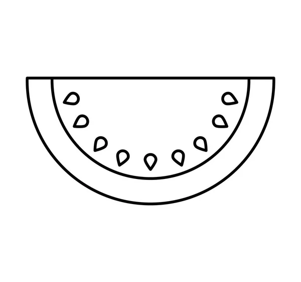西瓜新鲜水果绘图图标 — 图库矢量图片