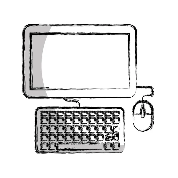 Комп'ютер настільна ізольована піктограма — стоковий вектор