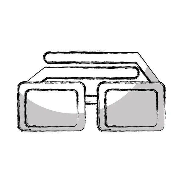 3D-s szemüveg elszigetelt ikon — Stock Vector