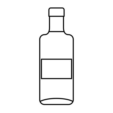 Şarap şişesi izole edilmiş ikon iç