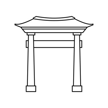 Japonca portal izole kutsal kişilerin resmi