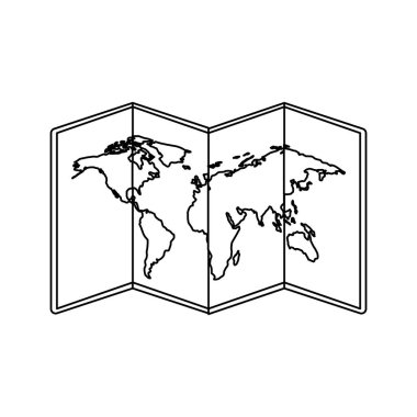 world map paper geography icon clipart