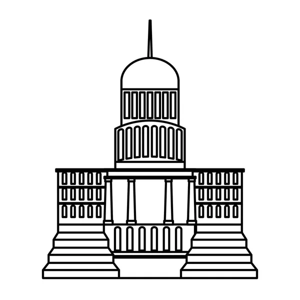 Hükümet Binası izole simgesi — Stok Vektör