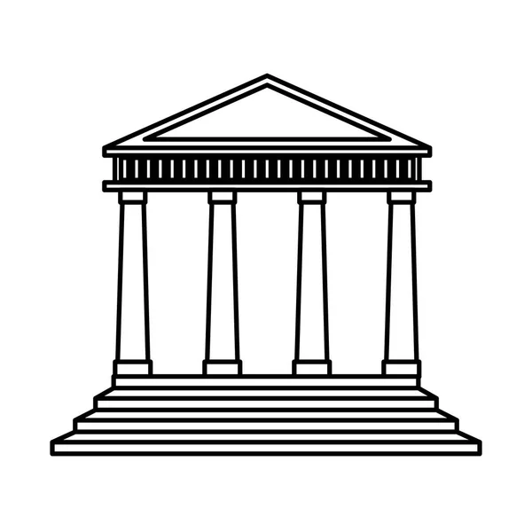 Tribunal edifício ícone isolado —  Vetores de Stock