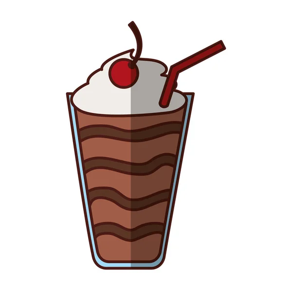 Milkshake zoete geïsoleerd pictogram — Stockvector