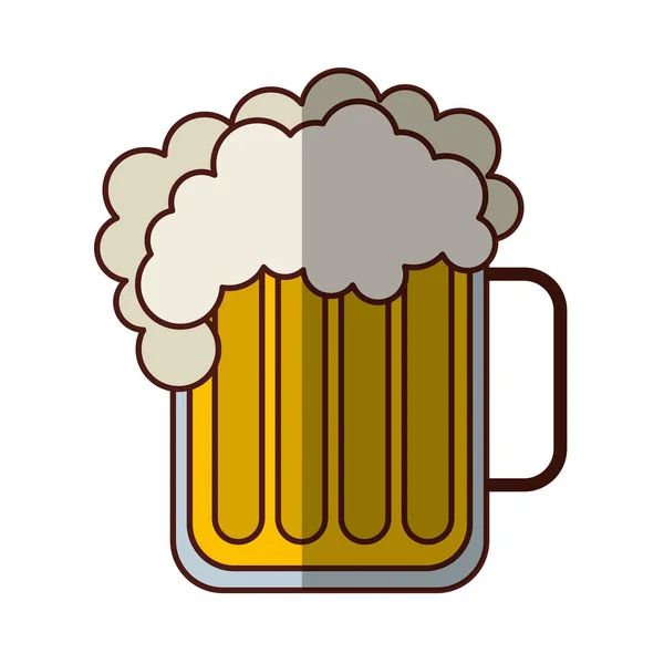 Beer glass beverage isolated icon — Stock Vector