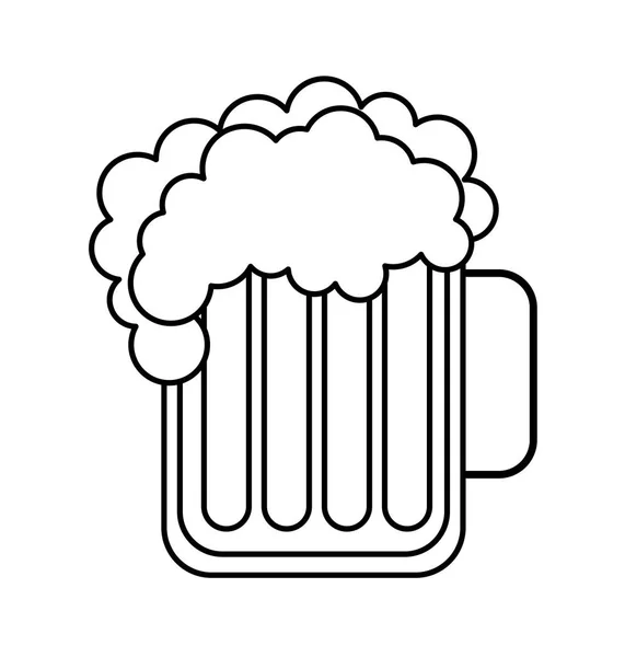Birra vetro bevanda isolata icona — Vettoriale Stock