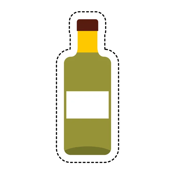 Vino botella bebida aislado icono — Vector de stock