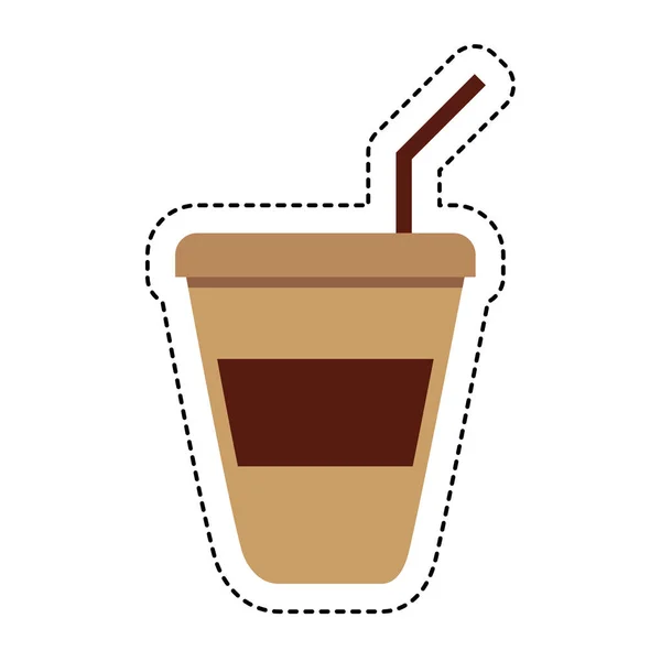 Coffee glass isolated icon — Stock Vector