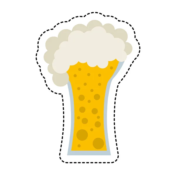 Bier glas drank geïsoleerde pictogram — Stockvector