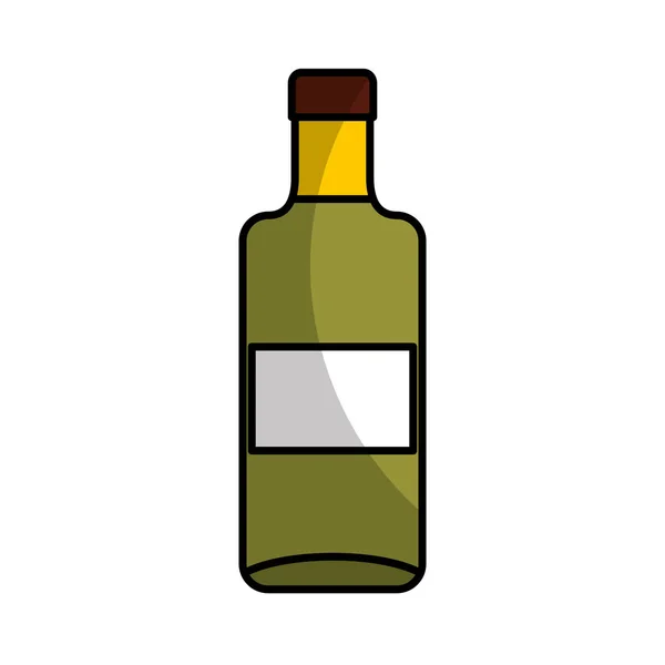 Vino botella bebida aislado icono — Vector de stock