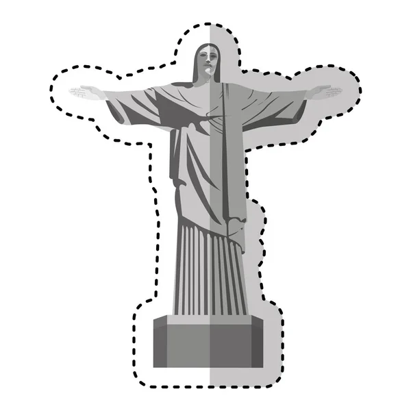 Corcovade christ isolated icon — Stock Vector