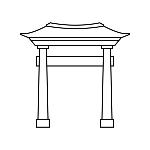 Japanse portal geïsoleerde pictogram — Stockvector