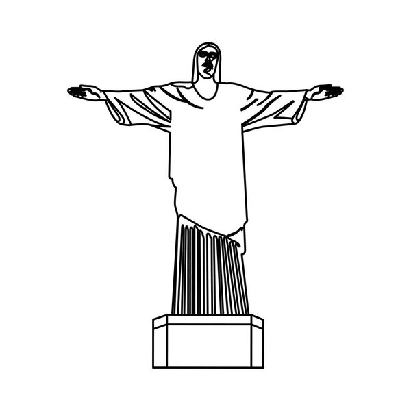 corcovade christ isolated icon