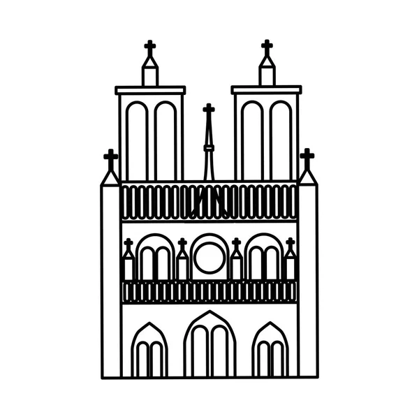 Iglesia catedral icono aislado — Vector de stock