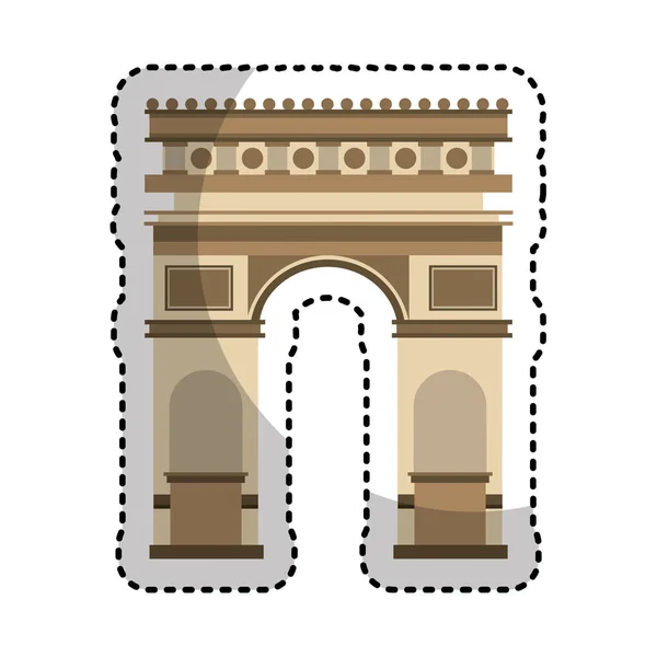 Icône isolée arc de triomphe — Image vectorielle