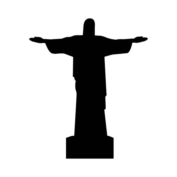 Corcovade İsa'nın izole simgesi — Stok Vektör