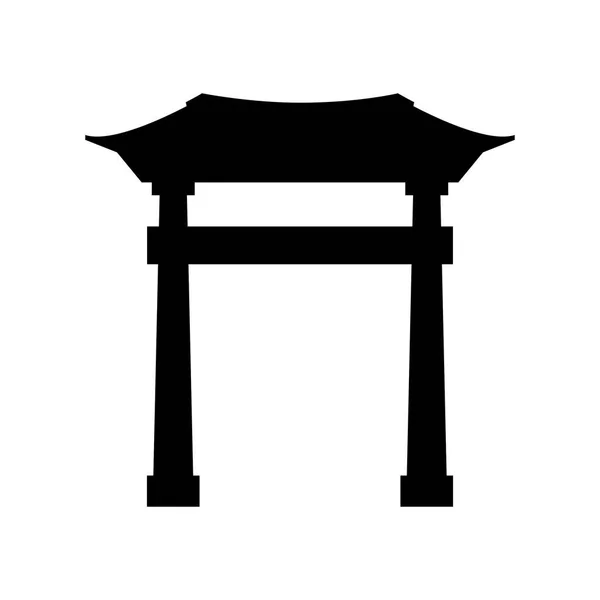 Ikon terisolasi portal jepang - Stok Vektor