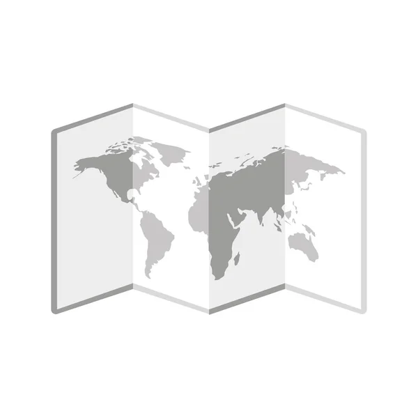 Mapa do mundo ícone da geografia do papel —  Vetores de Stock