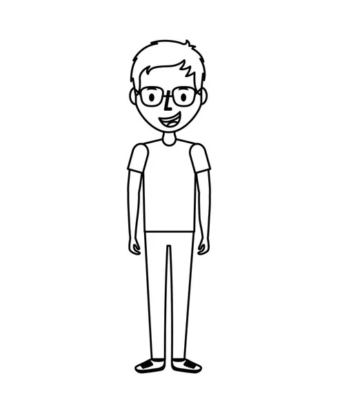 Joven hombre avatar carácter — Vector de stock