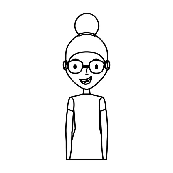 Carácter avatar mujer joven — Vector de stock