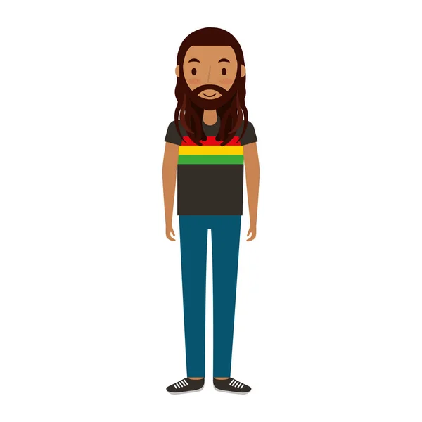 Reggae hombre carácter icono — Vector de stock